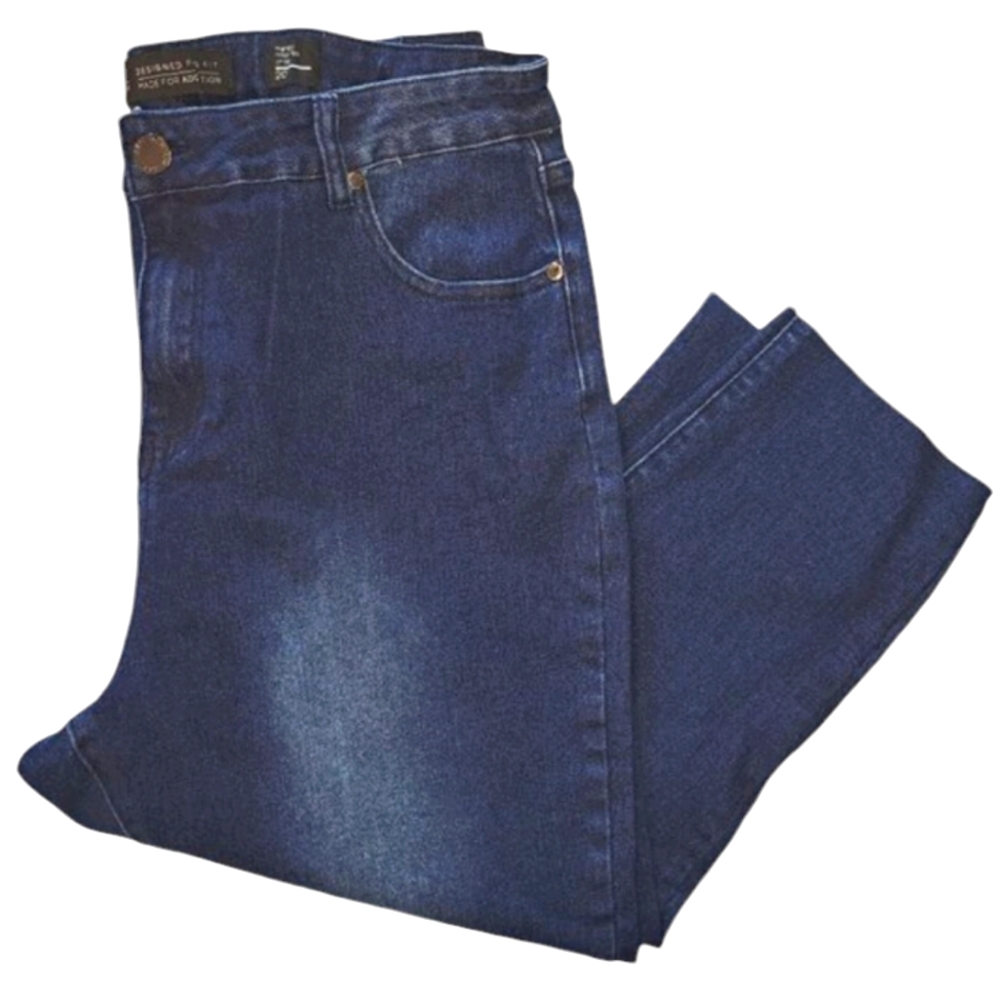 NEW Chic Denim Dark Wash Raw Hem Denim Capris Plus Size 20
